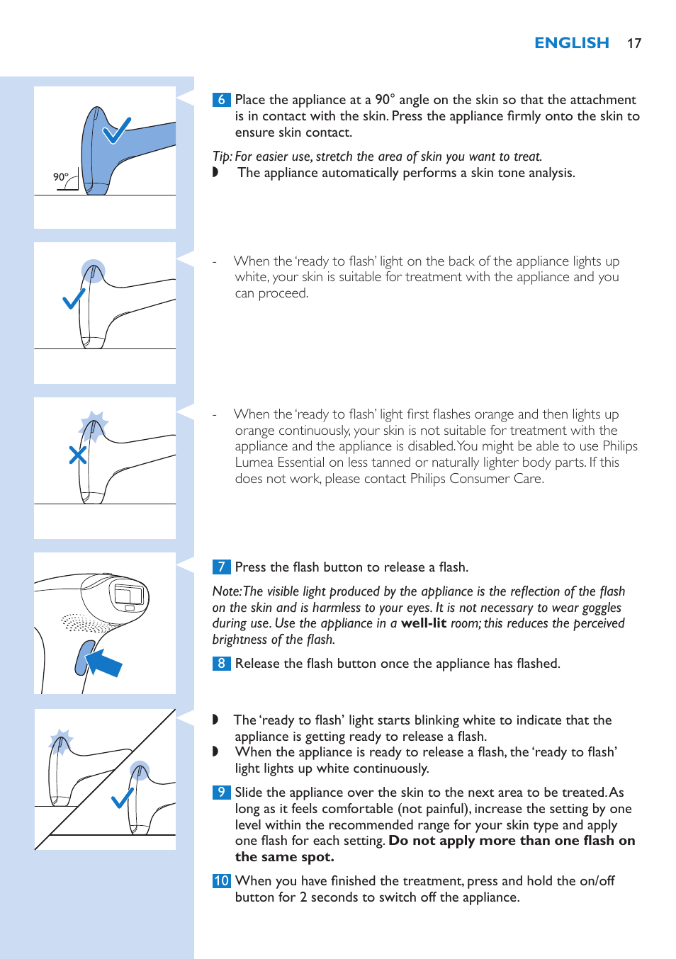 Philips Lumea IPL Haarentfernungssystem User Manual | Page 17 / 146