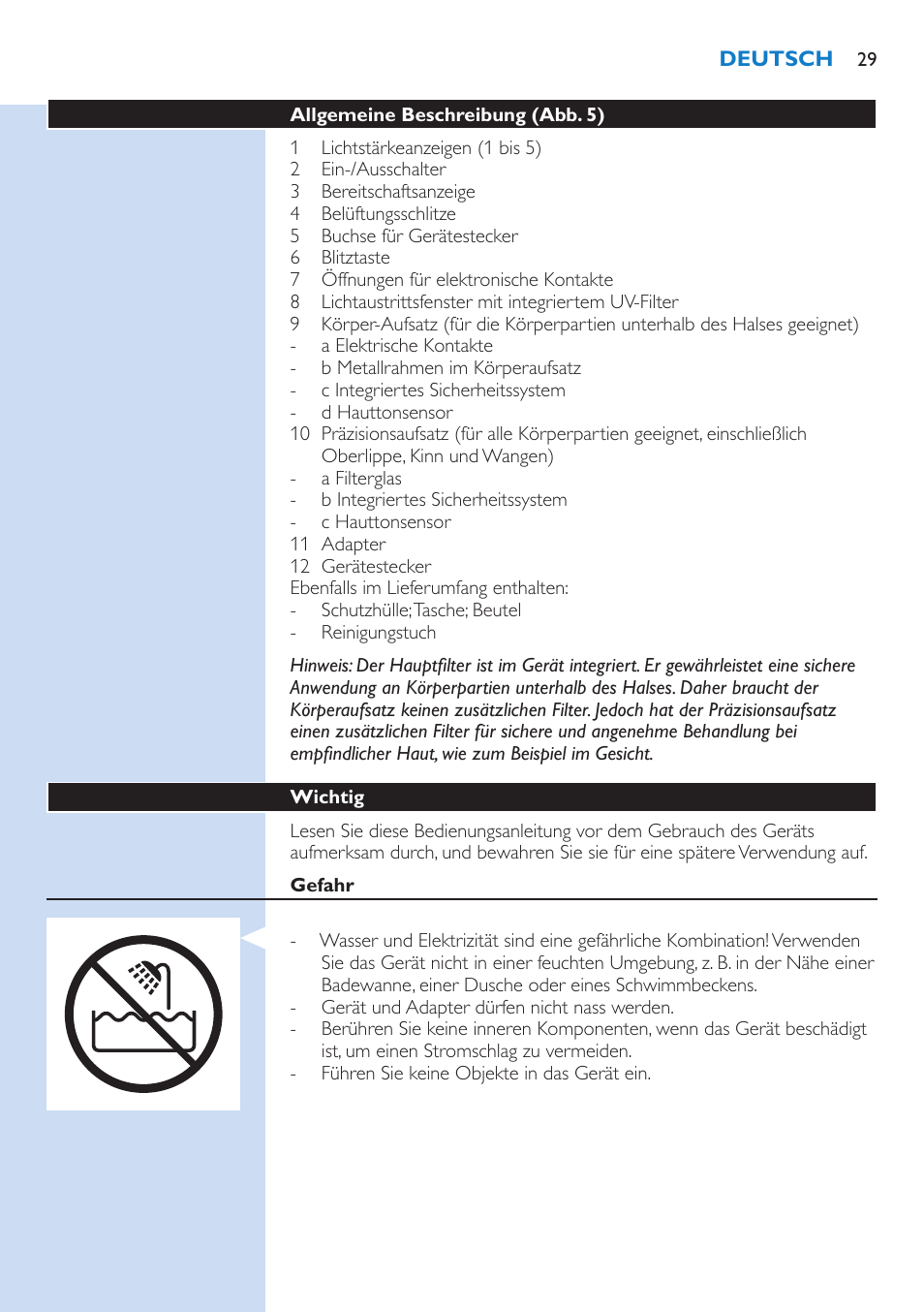 Philips Lumea IPL Haarentfernungssystem User Manual | Page 29 / 146