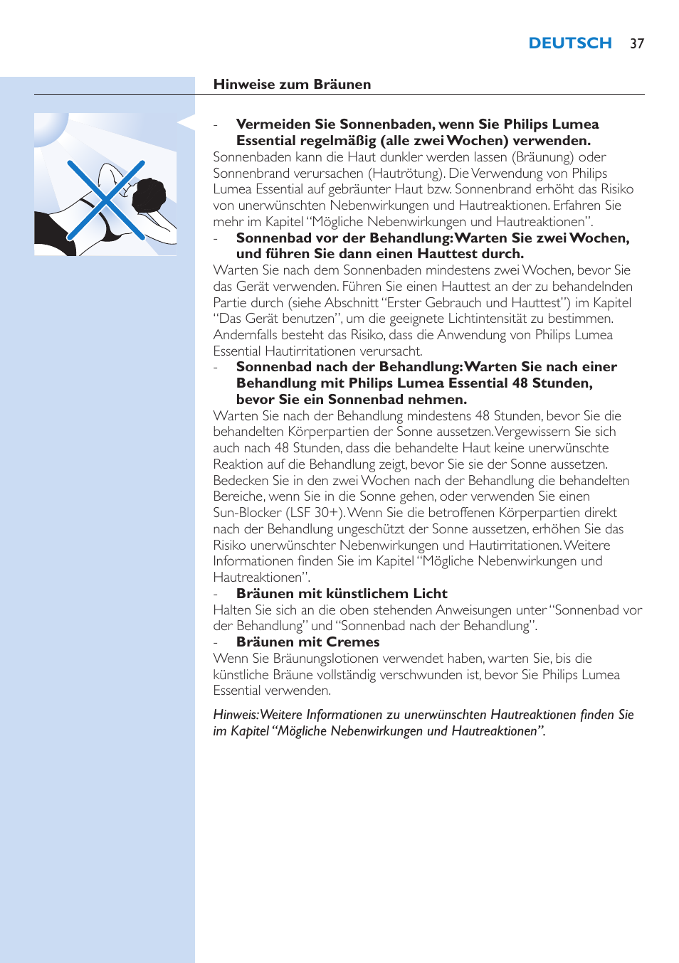 Philips Lumea IPL Haarentfernungssystem User Manual | Page 37 / 146
