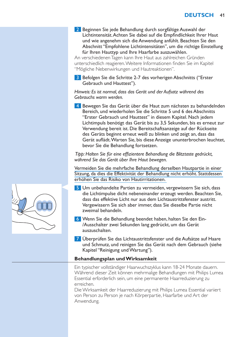 Philips Lumea IPL Haarentfernungssystem User Manual | Page 41 / 146
