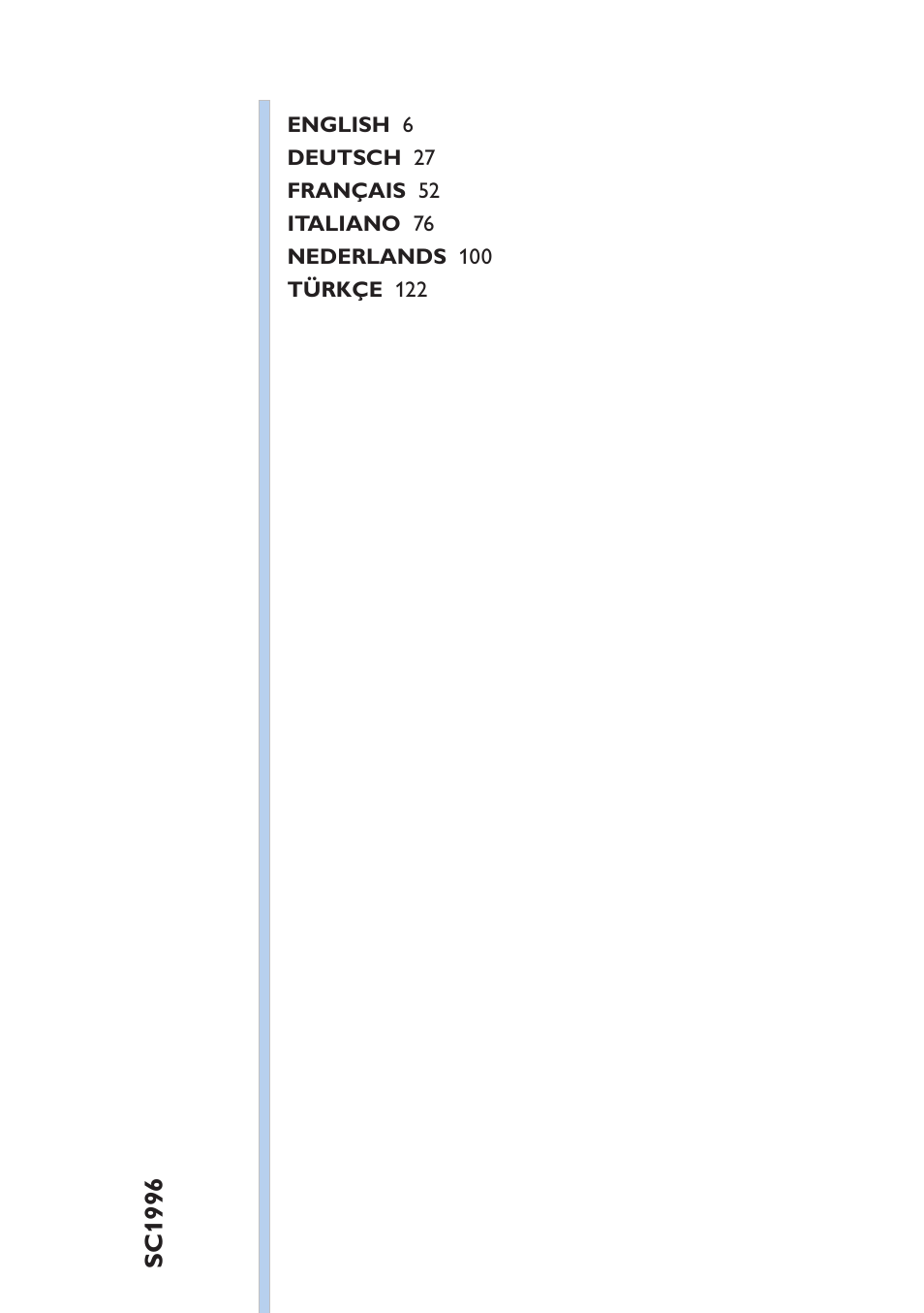 Table of content | Philips Lumea IPL Haarentfernungssystem User Manual | Page 5 / 146