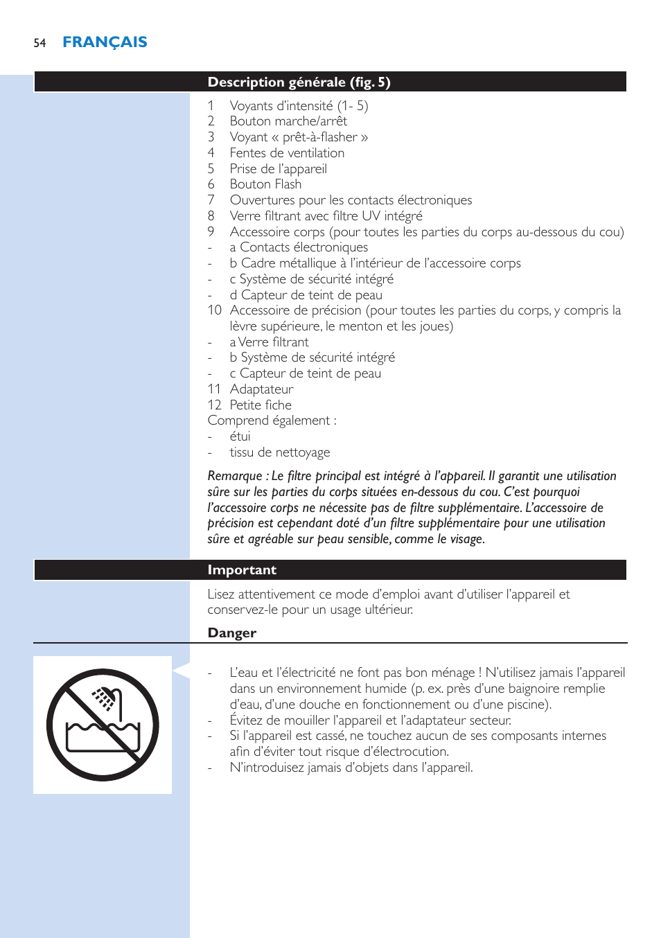 Philips Lumea IPL Haarentfernungssystem User Manual | Page 54 / 146