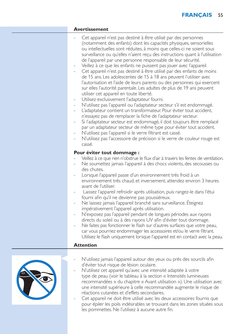 Philips Lumea IPL Haarentfernungssystem User Manual | Page 55 / 146