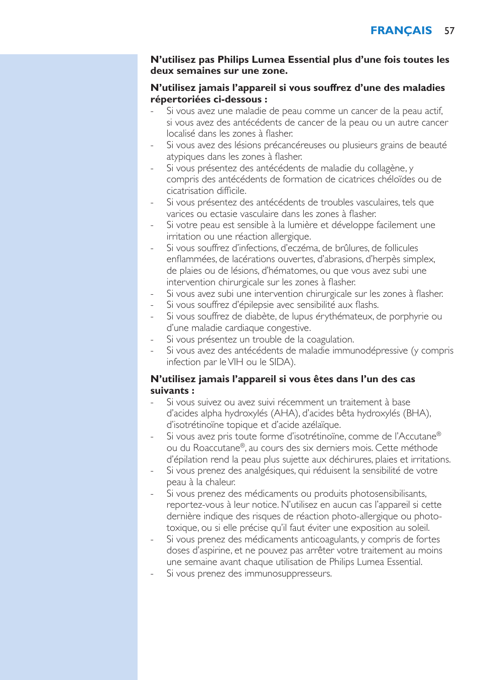 Philips Lumea IPL Haarentfernungssystem User Manual | Page 57 / 146