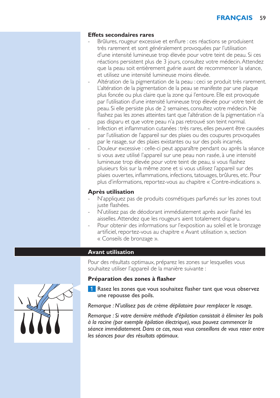 Philips Lumea IPL Haarentfernungssystem User Manual | Page 59 / 146