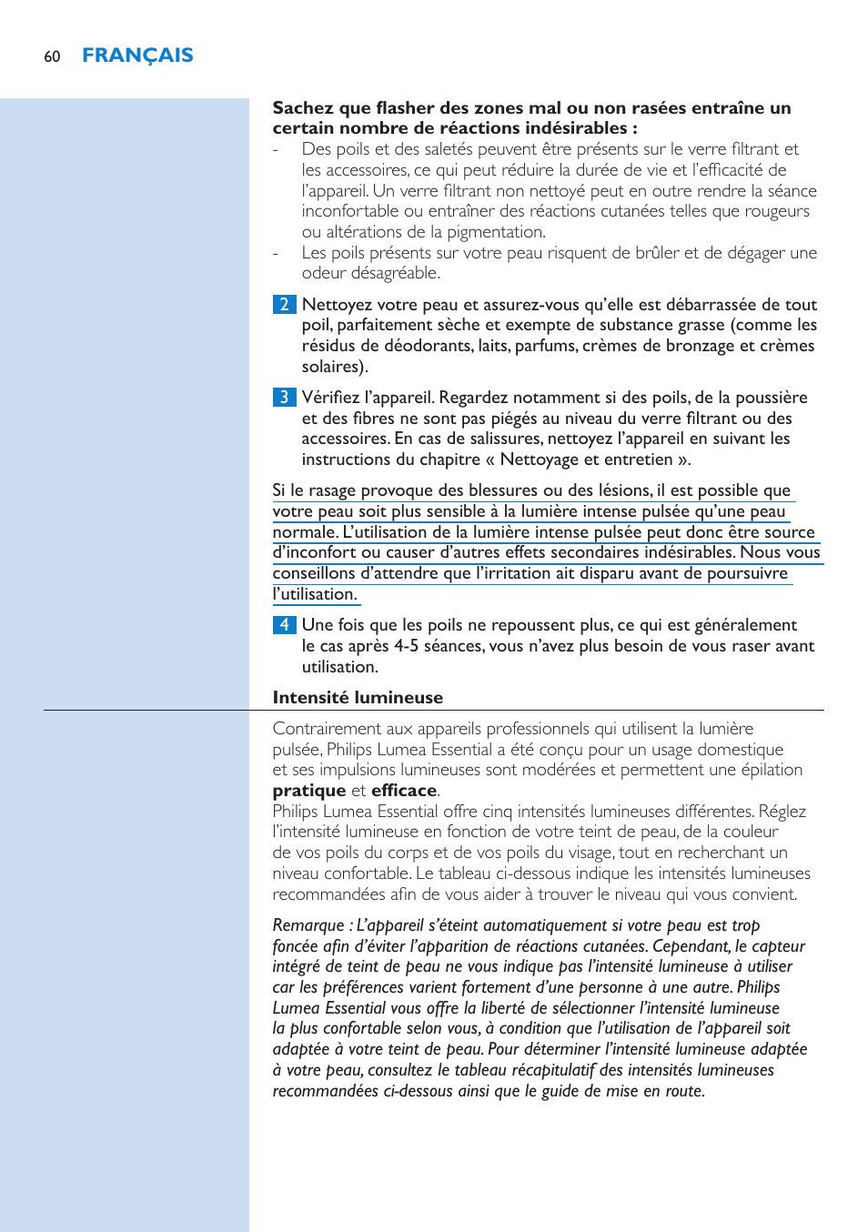 Philips Lumea IPL Haarentfernungssystem User Manual | Page 60 / 146