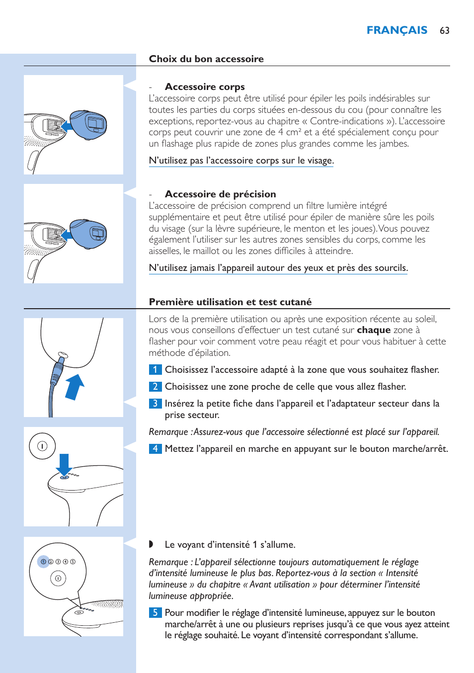 Philips Lumea IPL Haarentfernungssystem User Manual | Page 63 / 146