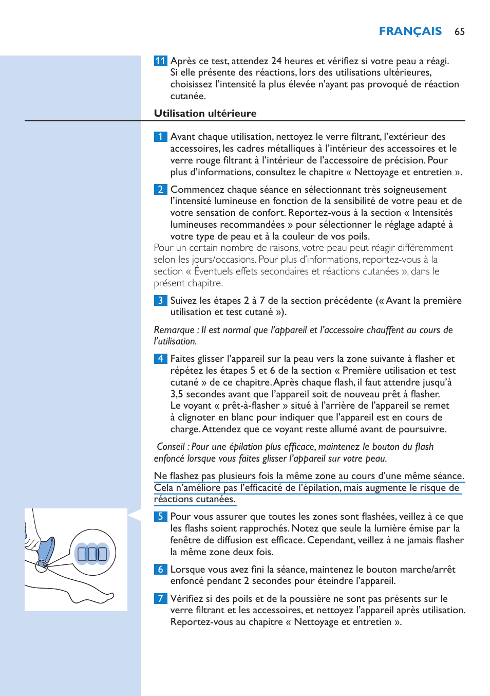 Philips Lumea IPL Haarentfernungssystem User Manual | Page 65 / 146