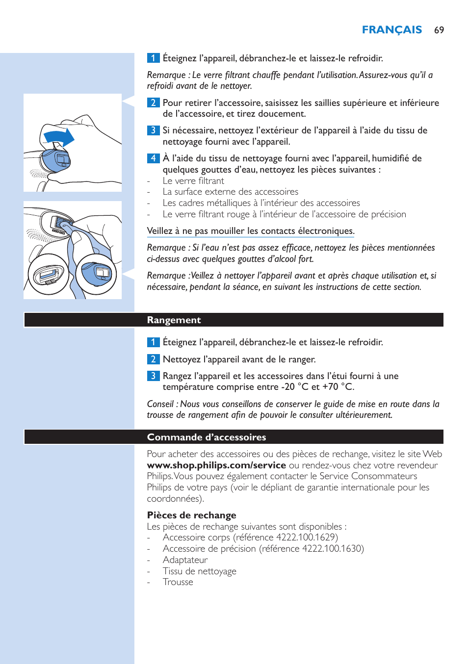 Philips Lumea IPL Haarentfernungssystem User Manual | Page 69 / 146