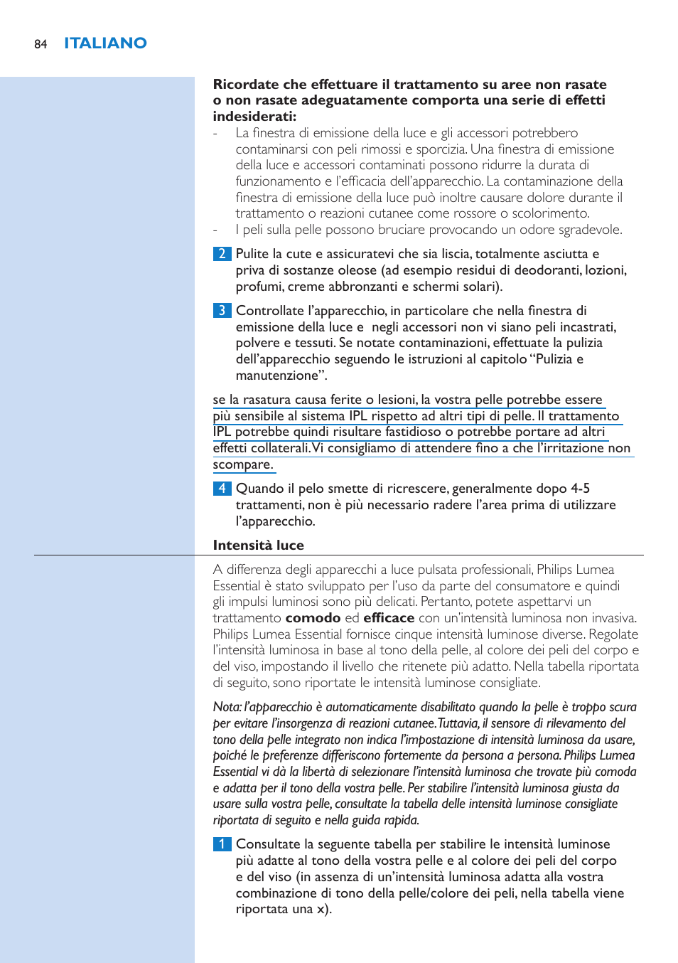 Philips Lumea IPL Haarentfernungssystem User Manual | Page 84 / 146