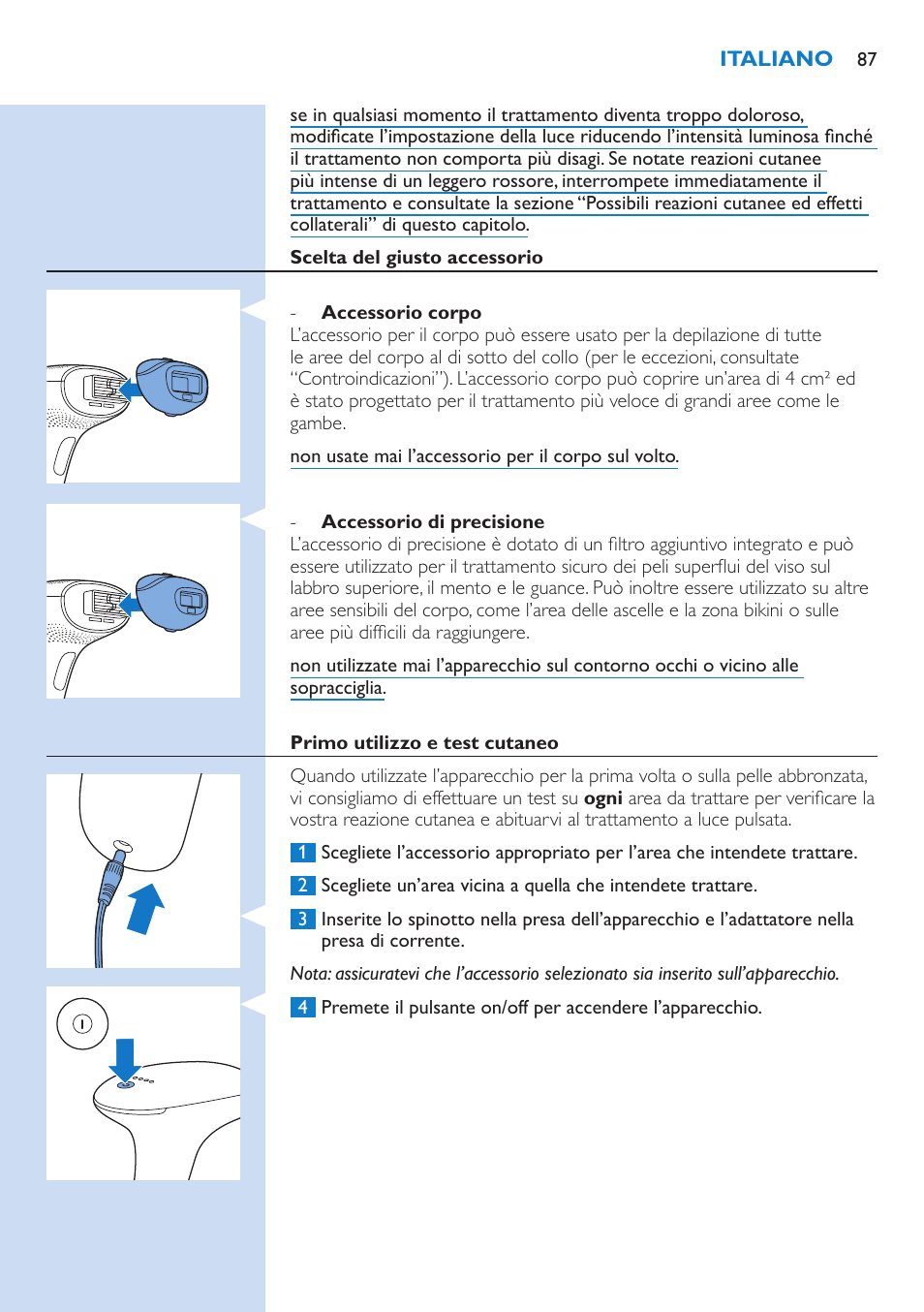 Philips Lumea IPL Haarentfernungssystem User Manual | Page 87 / 146