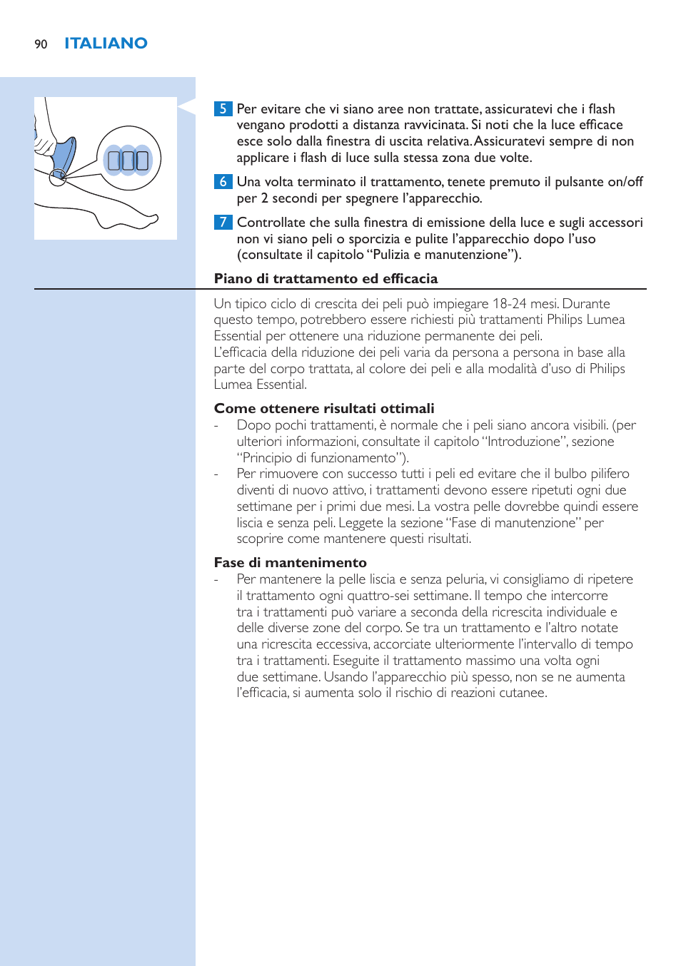 Philips Lumea IPL Haarentfernungssystem User Manual | Page 90 / 146