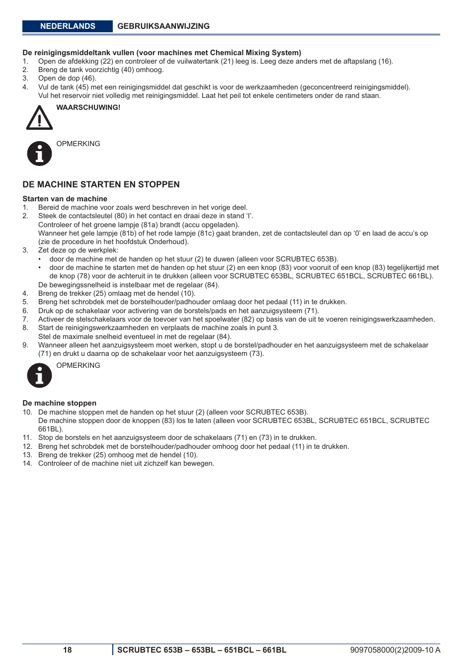 Nilfisk-ALTO SCRUBTEC 651BCL User Manual | Page 110 / 124