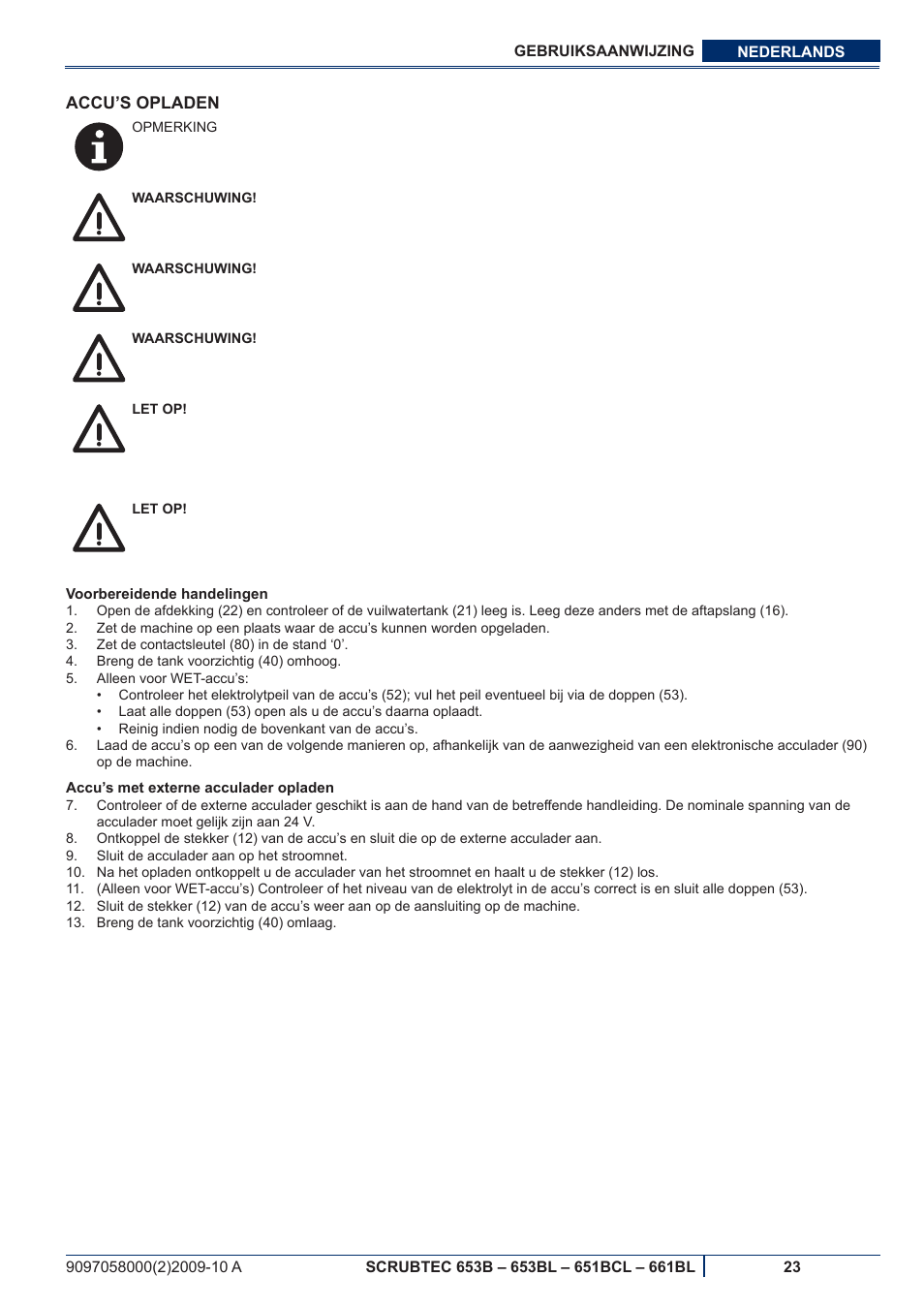 Nilfisk-ALTO SCRUBTEC 651BCL User Manual | Page 115 / 124