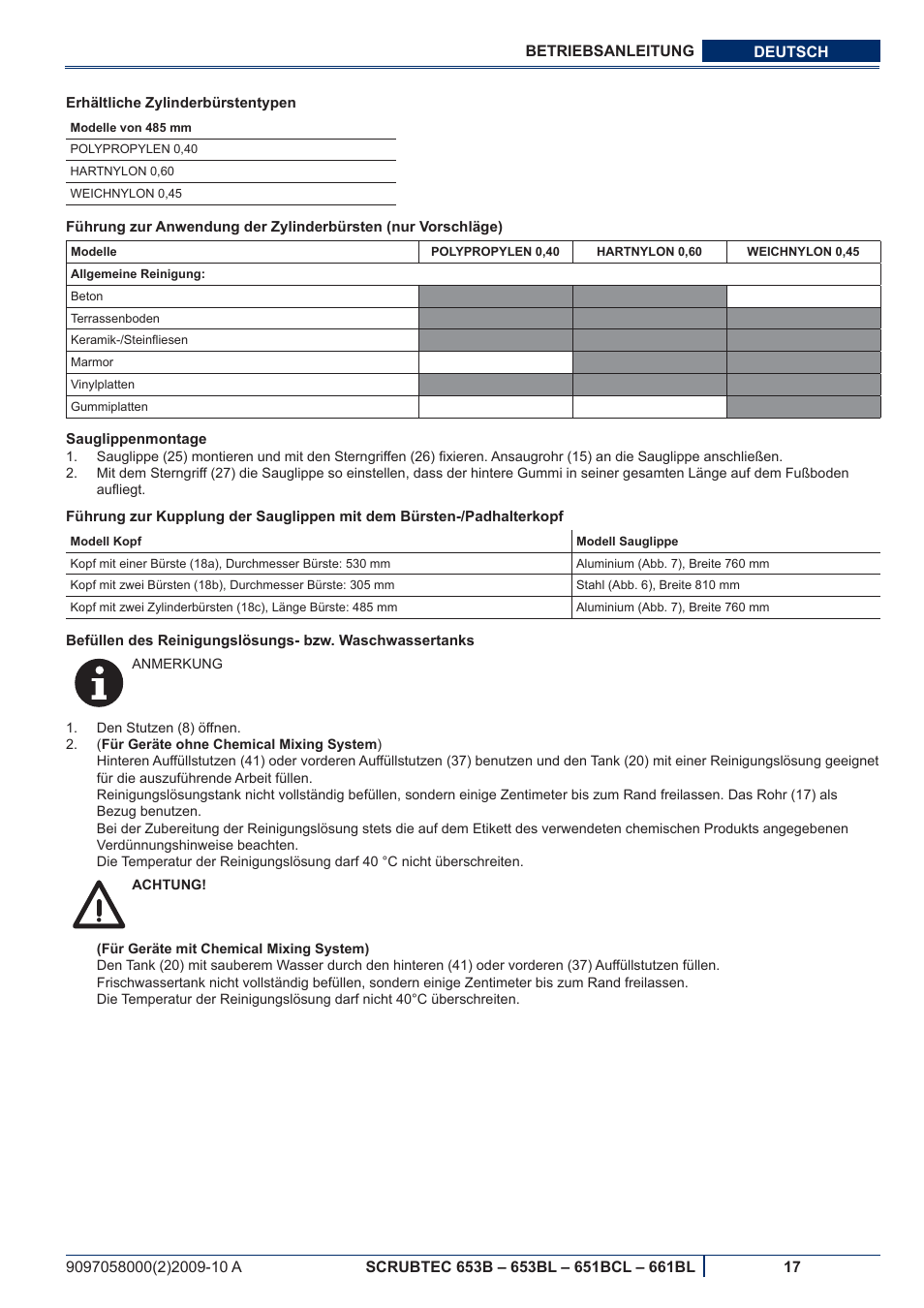 Nilfisk-ALTO SCRUBTEC 651BCL User Manual | Page 19 / 124