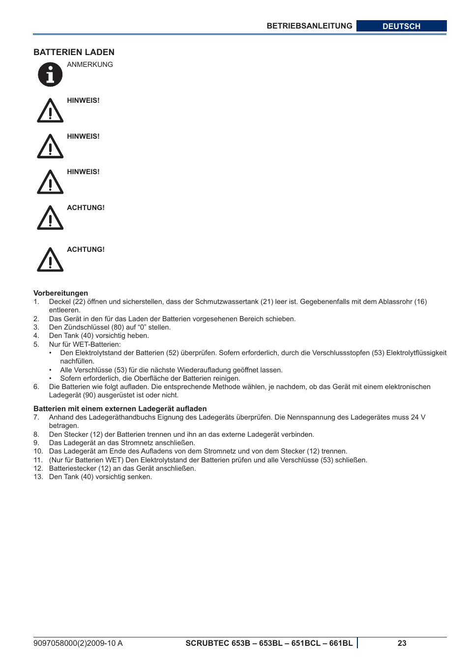 Nilfisk-ALTO SCRUBTEC 651BCL User Manual | Page 25 / 124