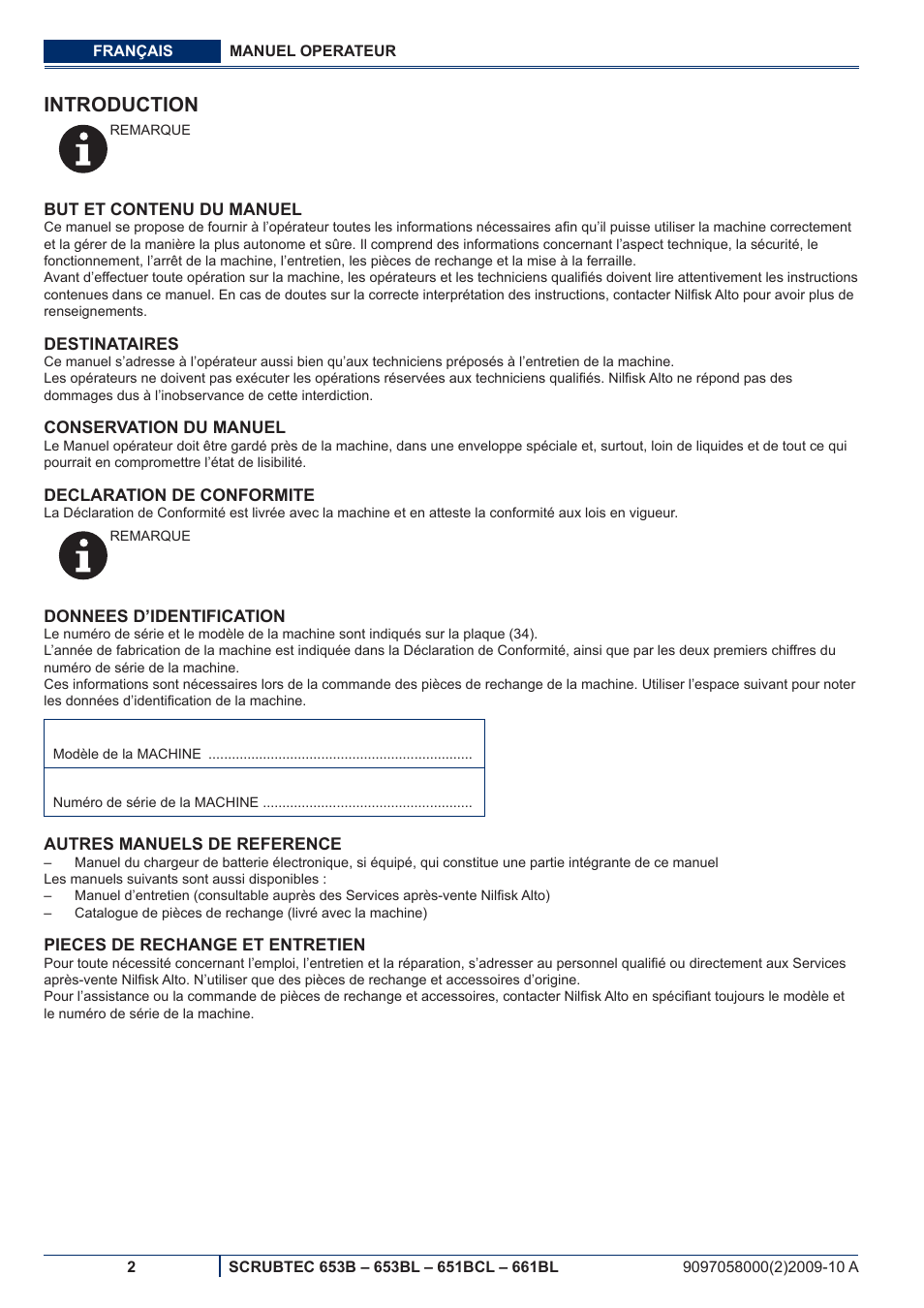 Introduction | Nilfisk-ALTO SCRUBTEC 651BCL User Manual | Page 34 / 124