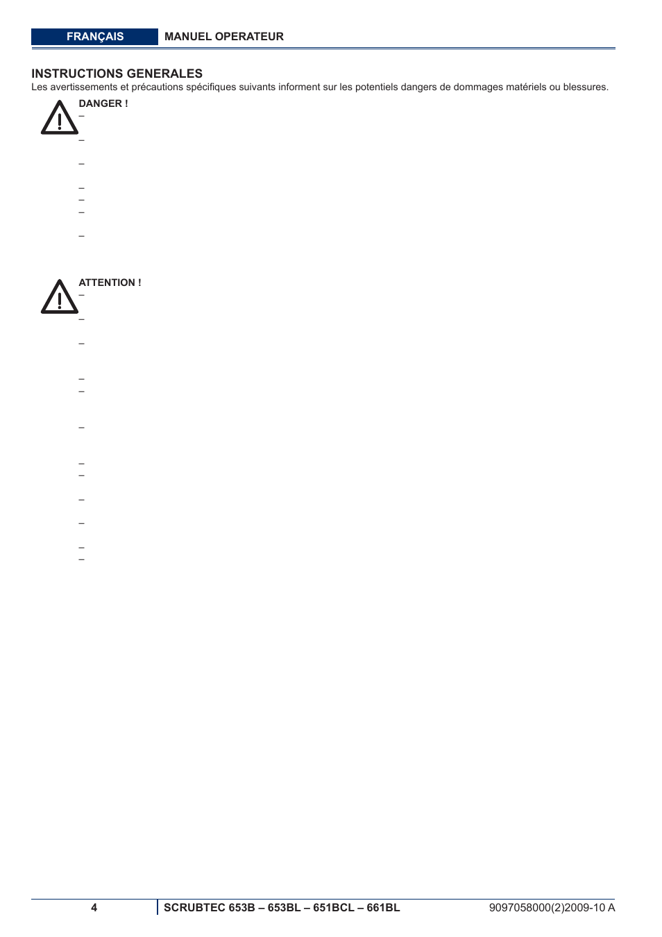 Nilfisk-ALTO SCRUBTEC 651BCL User Manual | Page 36 / 124