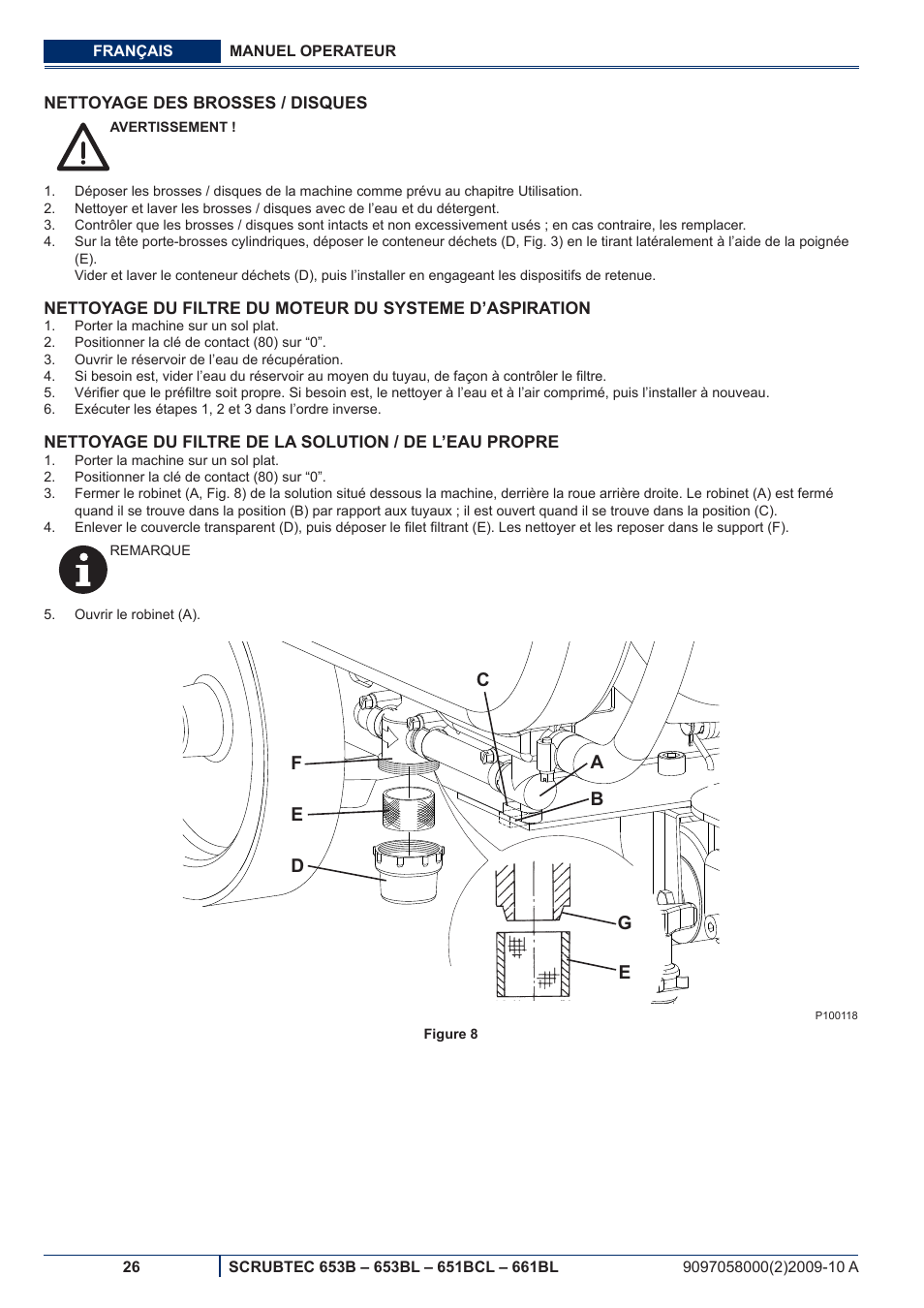 Nilfisk-ALTO SCRUBTEC 651BCL User Manual | Page 58 / 124