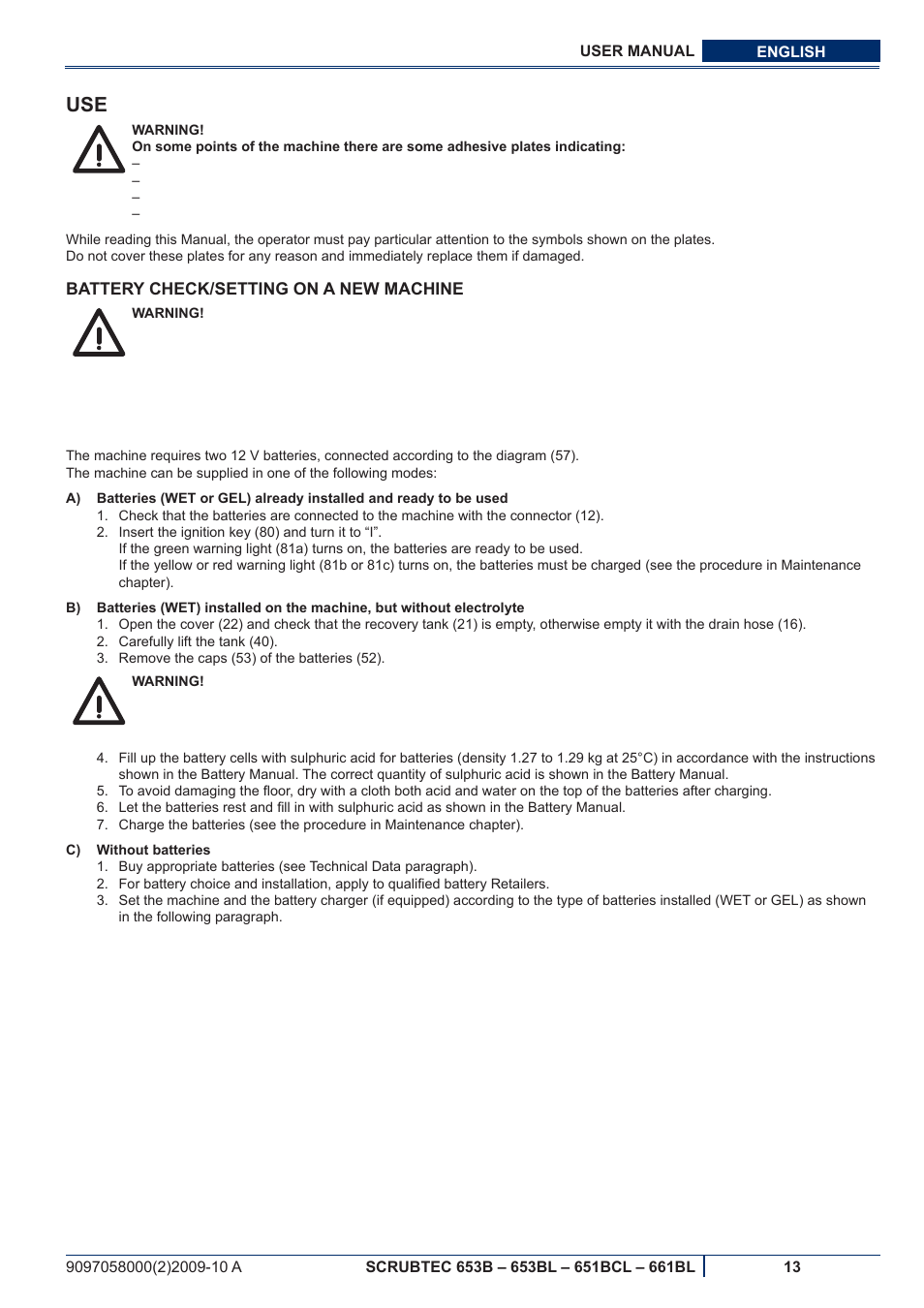 Nilfisk-ALTO SCRUBTEC 651BCL User Manual | Page 75 / 124