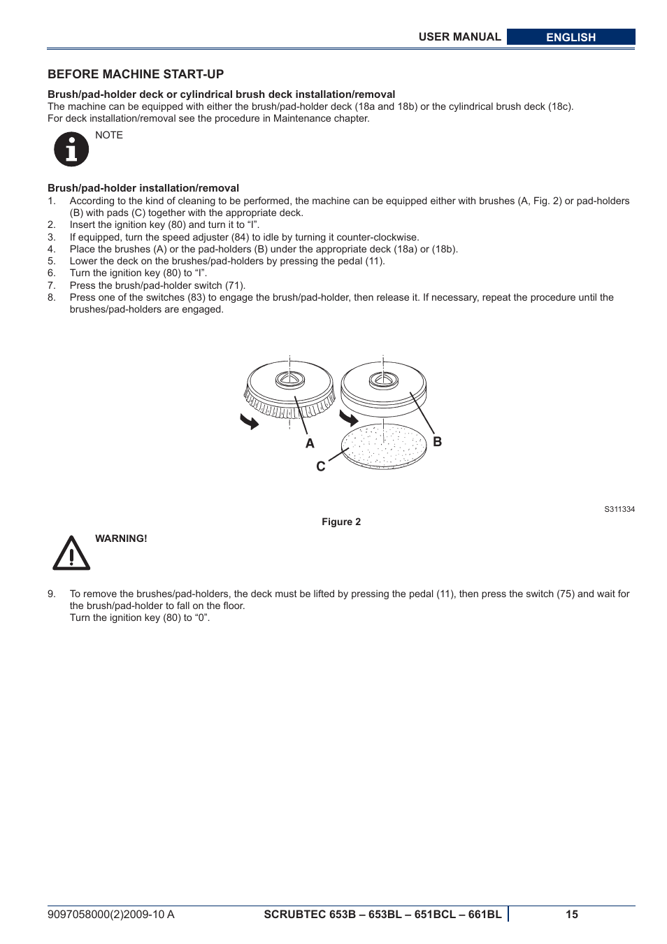 Nilfisk-ALTO SCRUBTEC 651BCL User Manual | Page 77 / 124