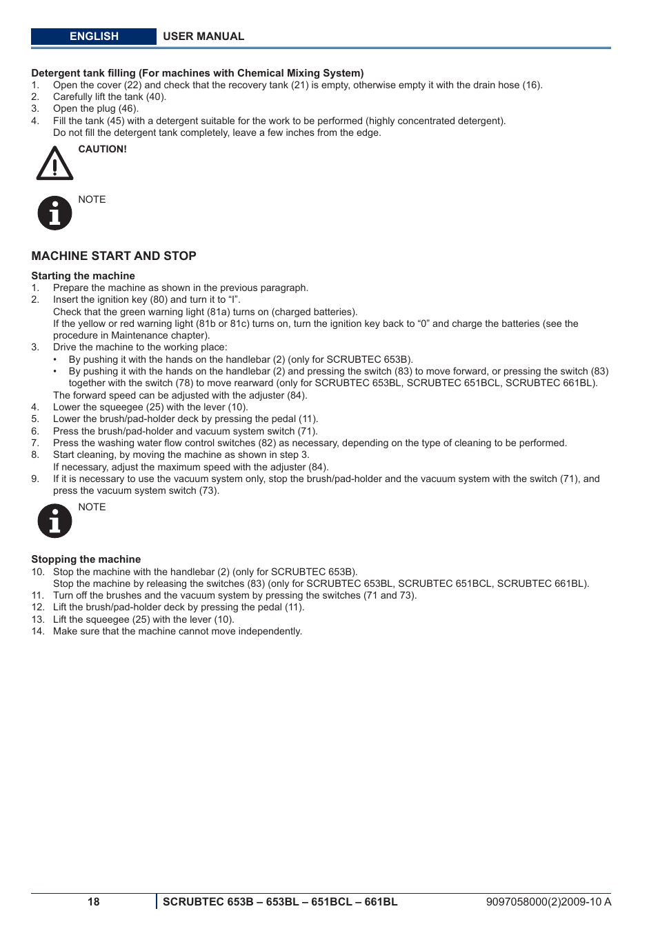 Nilfisk-ALTO SCRUBTEC 651BCL User Manual | Page 80 / 124