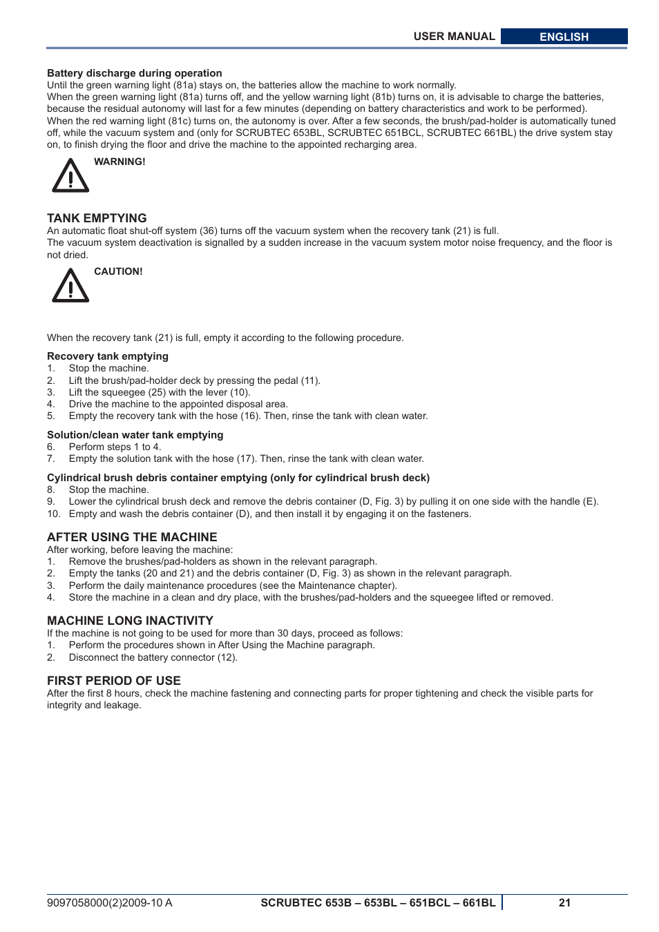 Nilfisk-ALTO SCRUBTEC 651BCL User Manual | Page 83 / 124