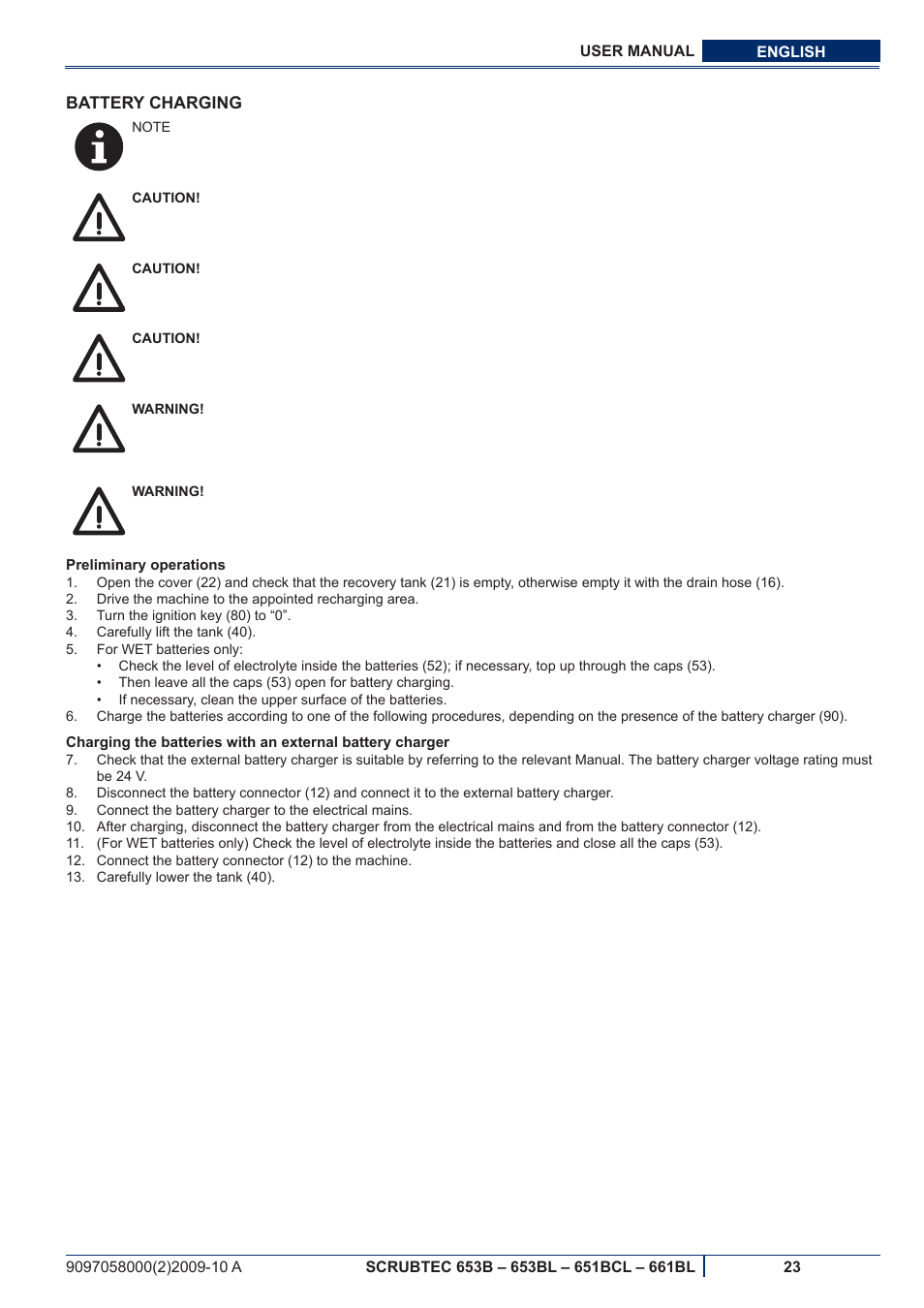 Nilfisk-ALTO SCRUBTEC 651BCL User Manual | Page 85 / 124