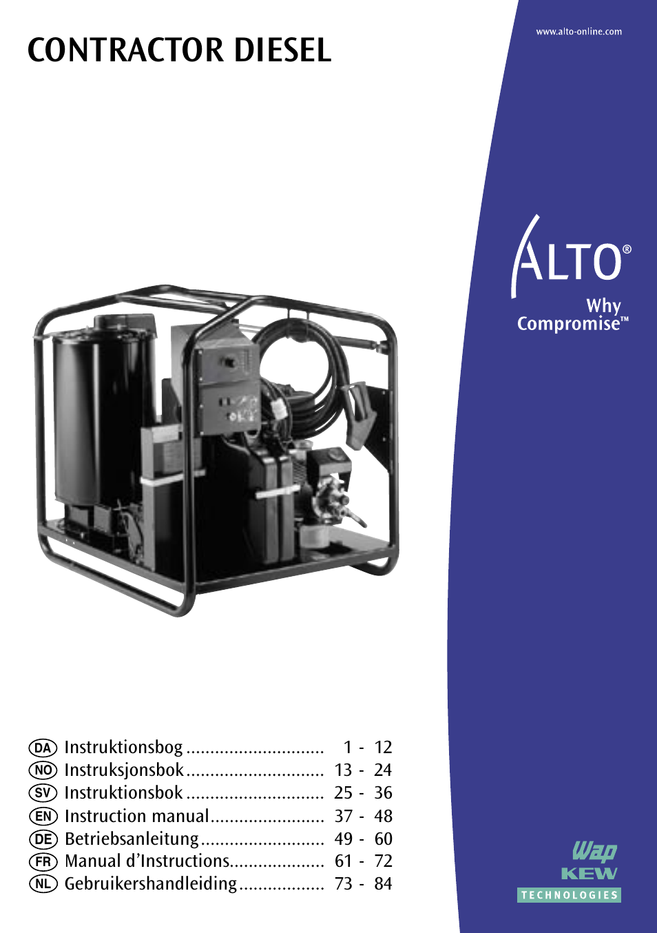 Nilfisk-ALTO Contractor Diesel User Manual | 16 pages