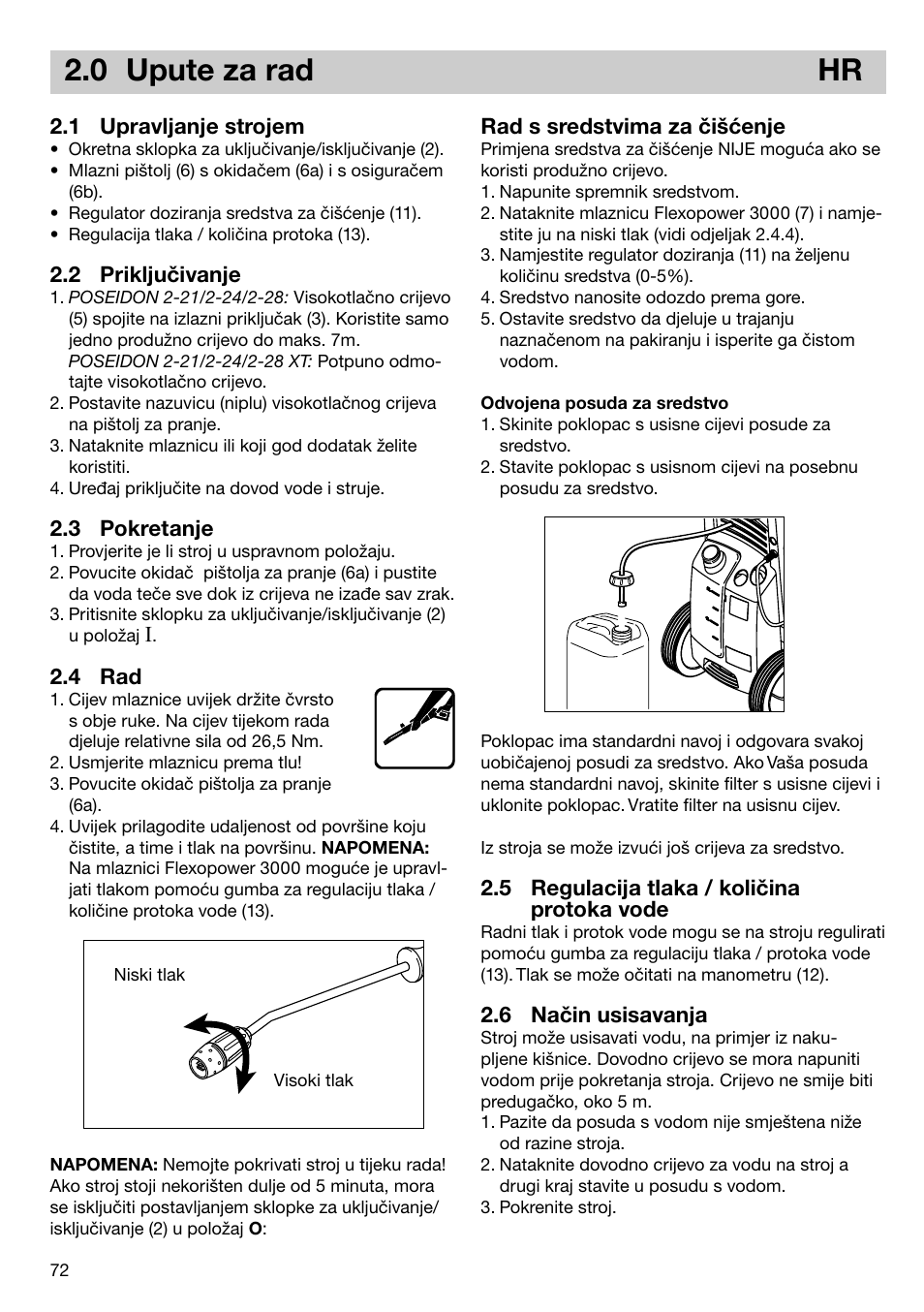 0 upute za rad hr | Nilfisk-ALTO 2-21 XT User Manual | Page 5 / 14