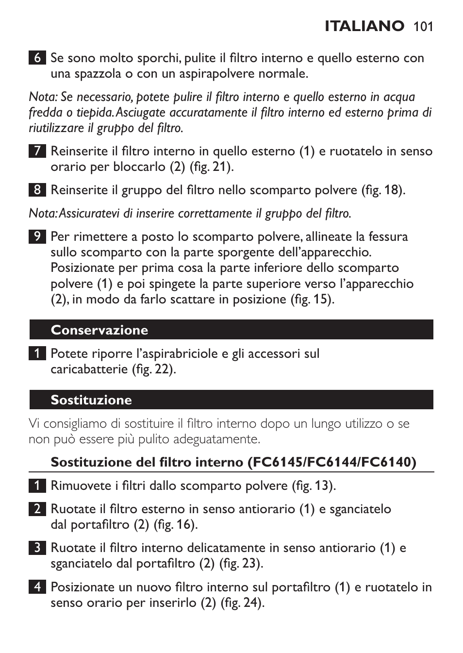 Philips MiniVac Handstaubsauger User Manual | Page 101 / 172