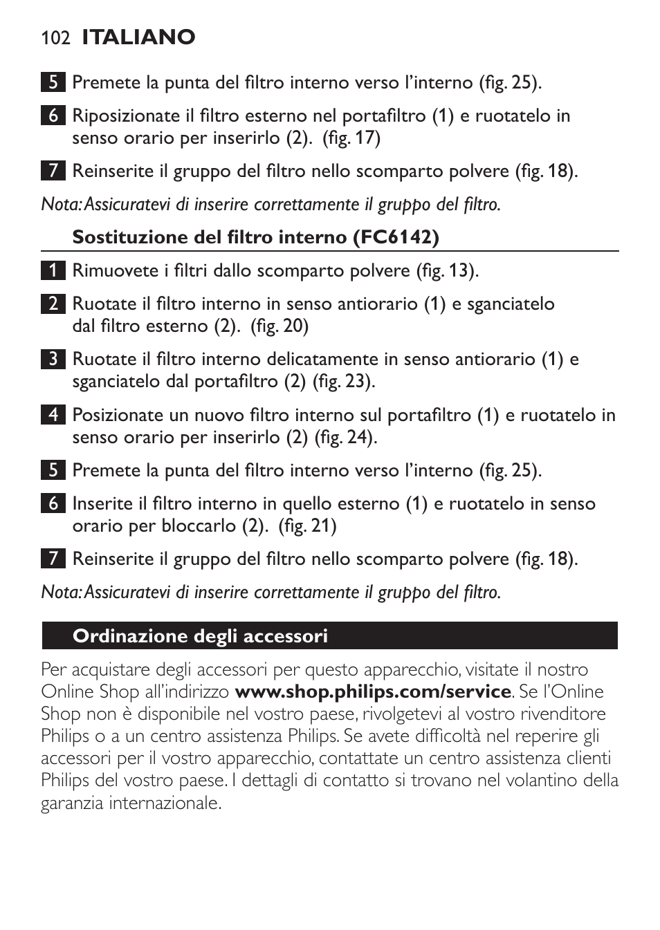 Philips MiniVac Handstaubsauger User Manual | Page 102 / 172