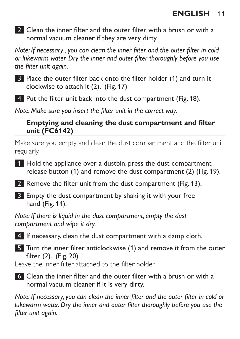 Philips MiniVac Handstaubsauger User Manual | Page 11 / 172