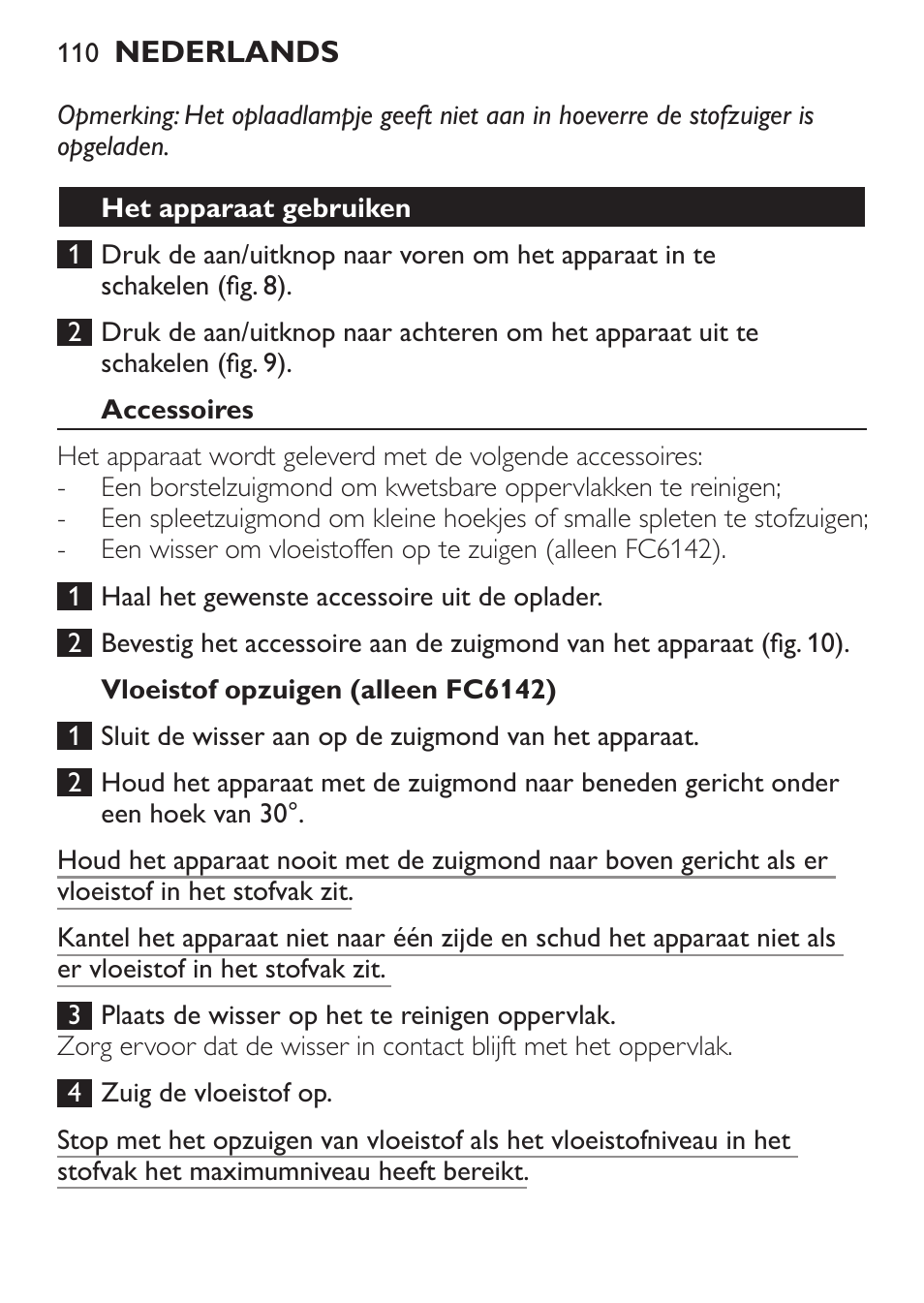 Philips MiniVac Handstaubsauger User Manual | Page 110 / 172