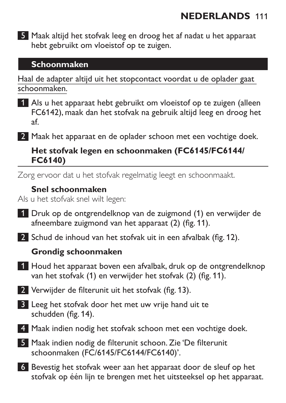 Philips MiniVac Handstaubsauger User Manual | Page 111 / 172