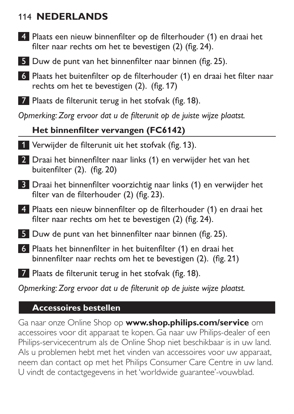 Philips MiniVac Handstaubsauger User Manual | Page 114 / 172