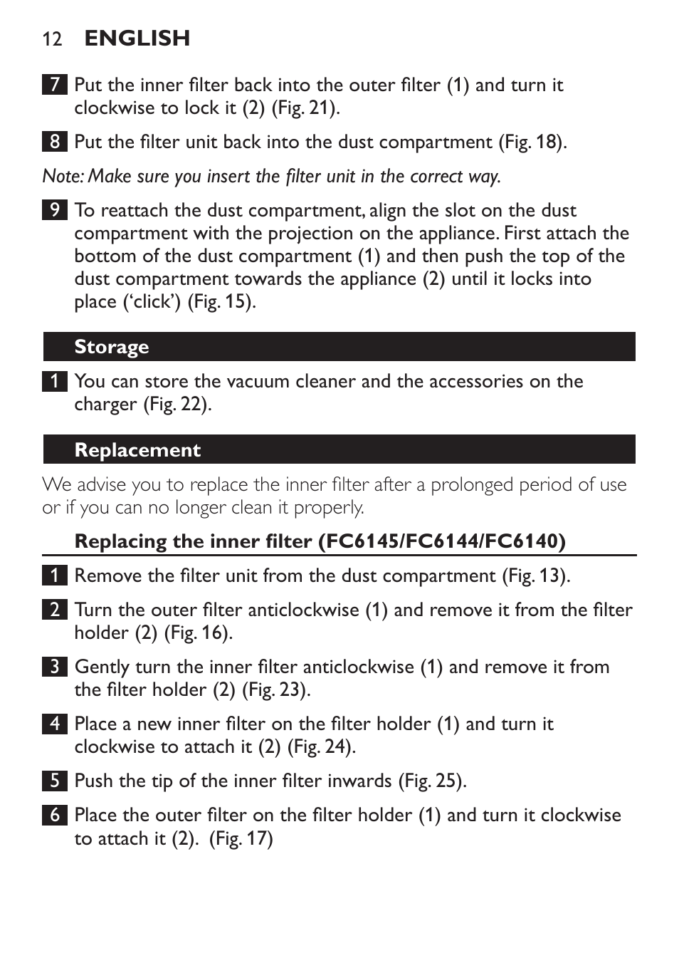 Philips MiniVac Handstaubsauger User Manual | Page 12 / 172