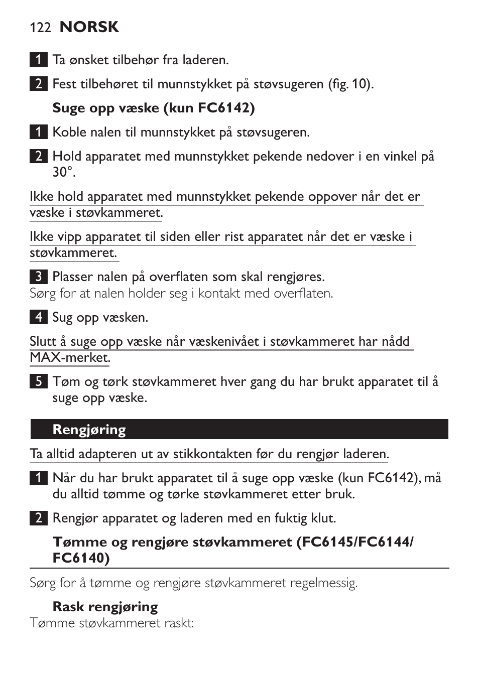 Philips MiniVac Handstaubsauger User Manual | Page 122 / 172