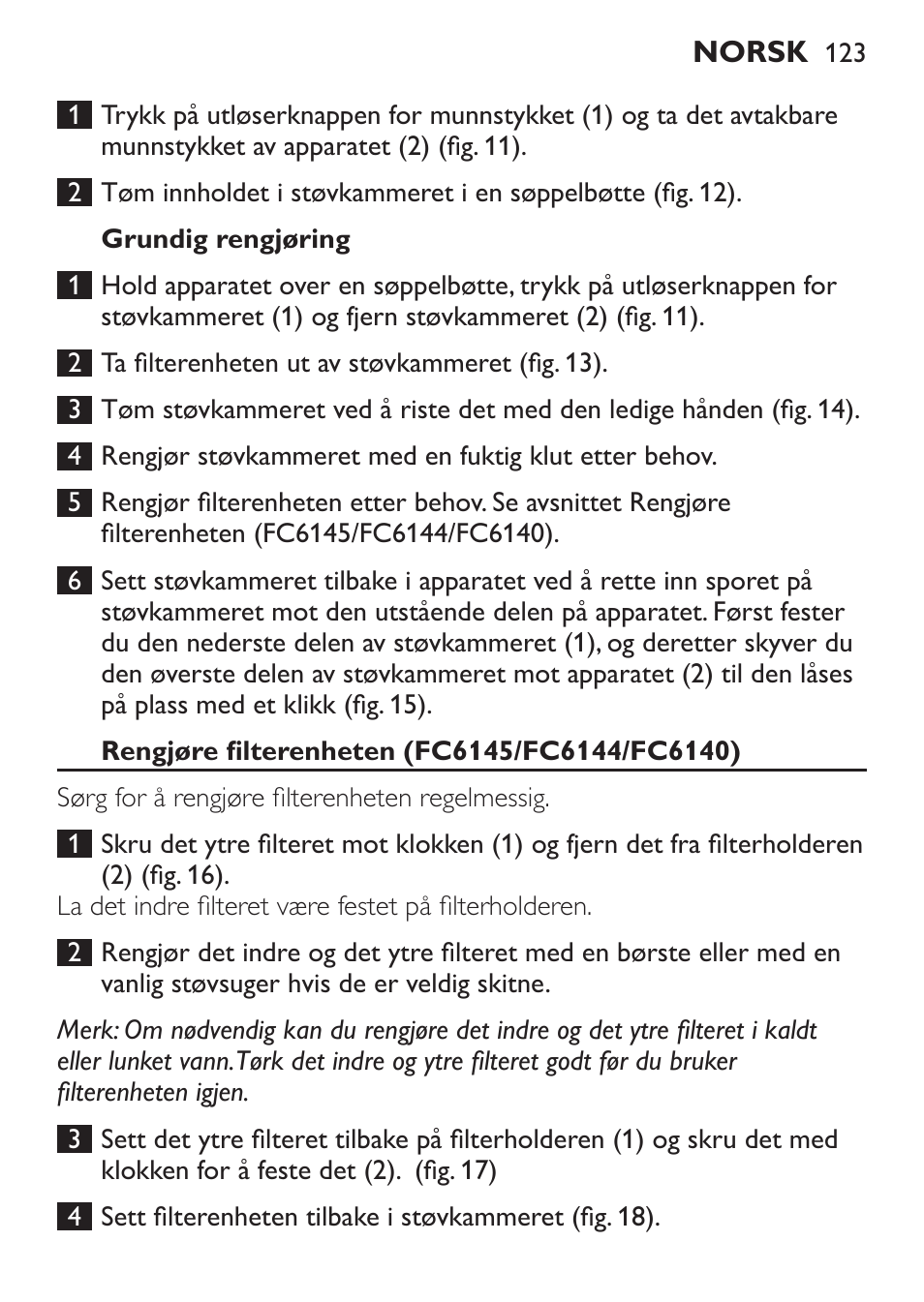 Philips MiniVac Handstaubsauger User Manual | Page 123 / 172