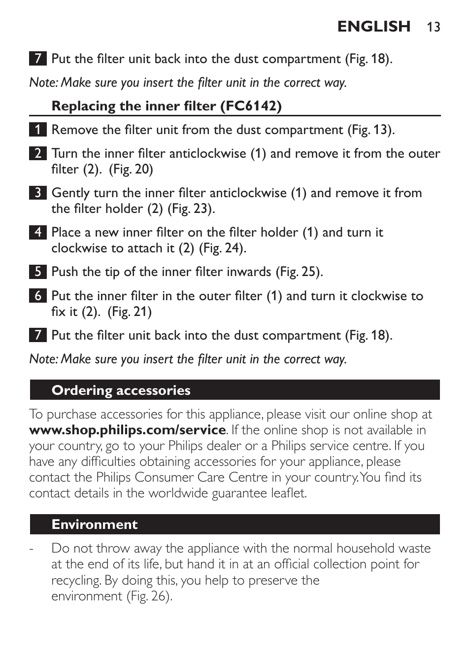 Philips MiniVac Handstaubsauger User Manual | Page 13 / 172