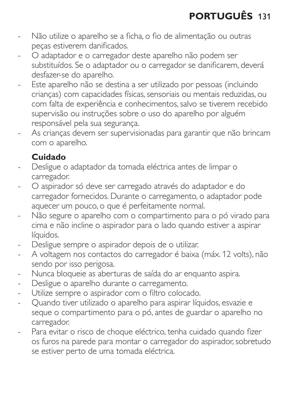 Philips MiniVac Handstaubsauger User Manual | Page 131 / 172