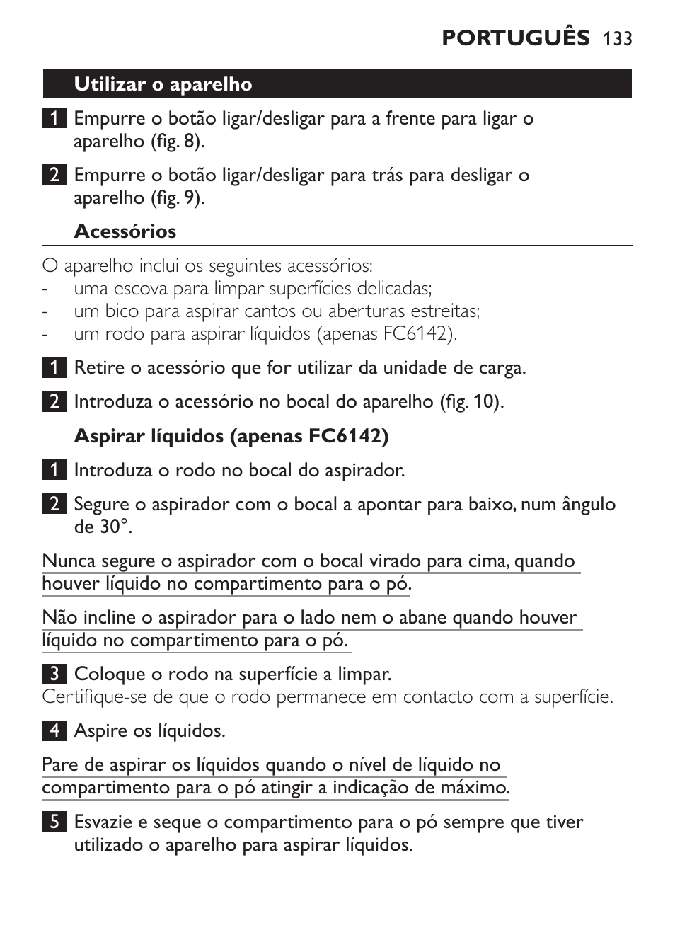 Philips MiniVac Handstaubsauger User Manual | Page 133 / 172