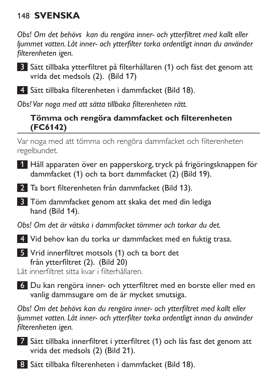 Philips MiniVac Handstaubsauger User Manual | Page 148 / 172