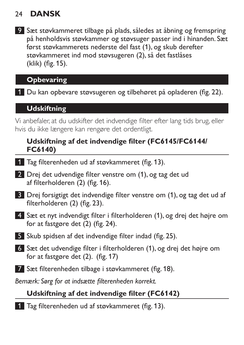 Philips MiniVac Handstaubsauger User Manual | Page 24 / 172