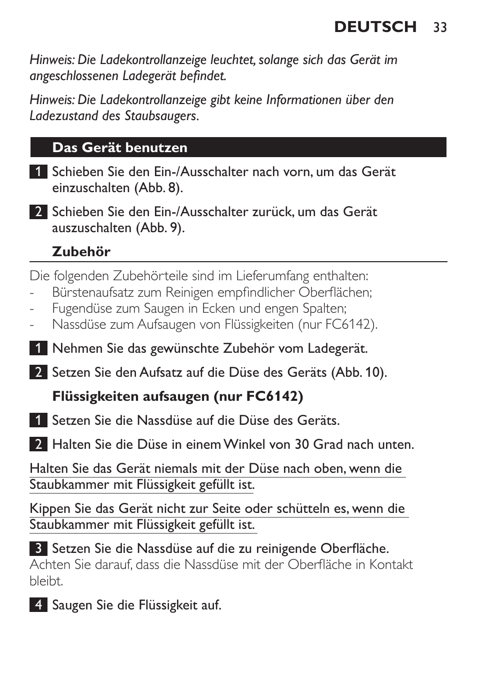 Philips MiniVac Handstaubsauger User Manual | Page 33 / 172