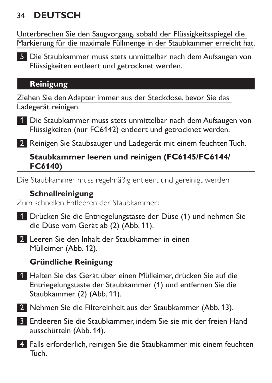 Philips MiniVac Handstaubsauger User Manual | Page 34 / 172