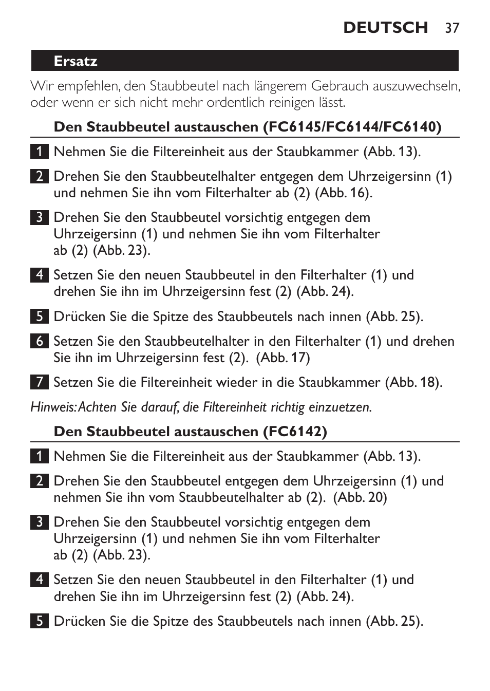 Philips MiniVac Handstaubsauger User Manual | Page 37 / 172