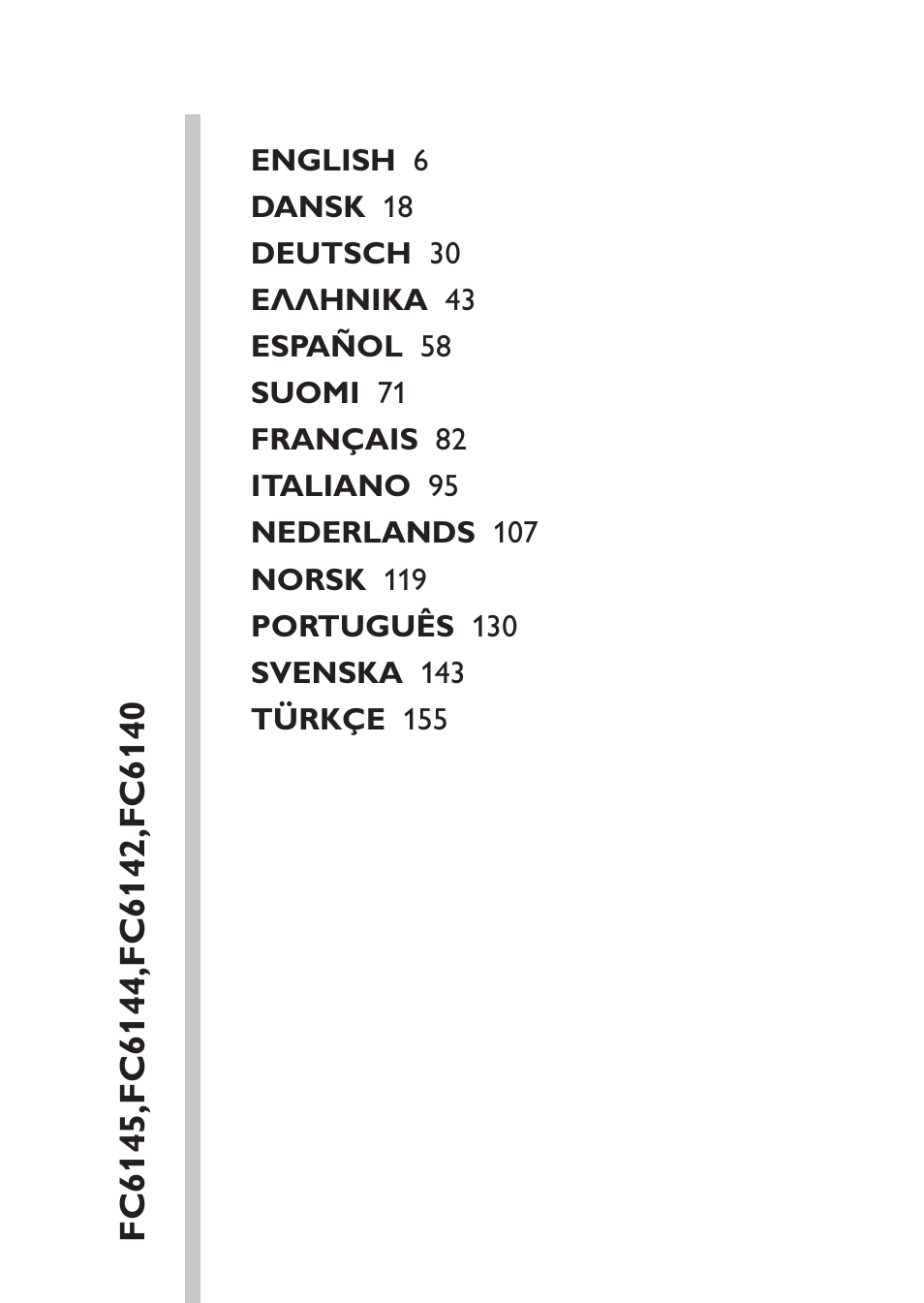 Table of content | Philips MiniVac Handstaubsauger User Manual | Page 5 / 172