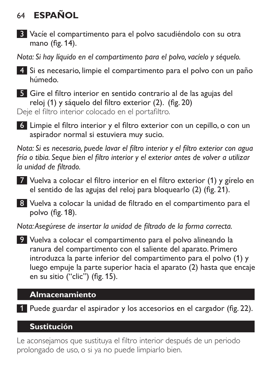 Philips MiniVac Handstaubsauger User Manual | Page 64 / 172