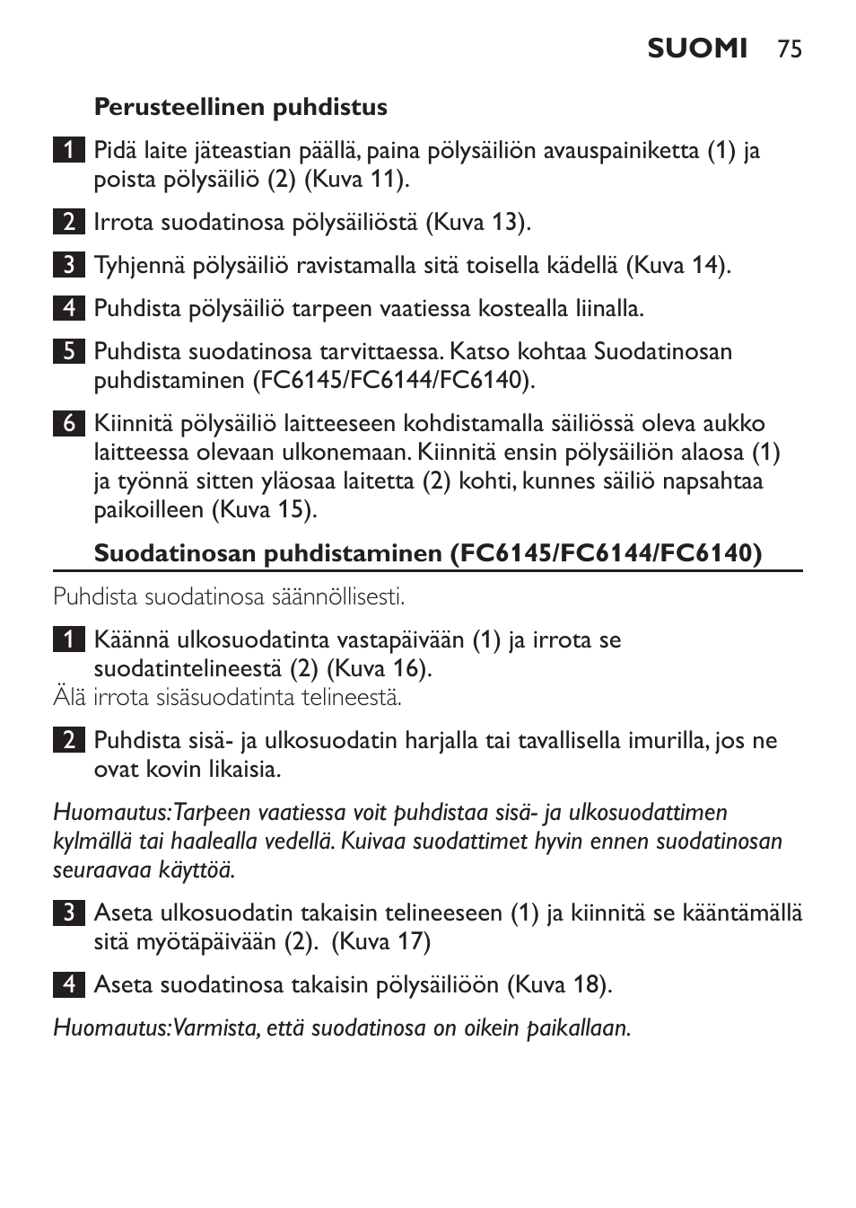 Philips MiniVac Handstaubsauger User Manual | Page 75 / 172